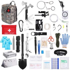 125Pcs Emergency Survival Gear Tactical First Aid Kit Supplies for Outdoor Adventure Camping Hiking Hunting