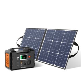 200W Portable Power Station;  FlashFish 40800mAh Solar Generator with 50W 18V Portable Solar Panel;  Flashfish Foldable Solar Charger with 5V USB 18V