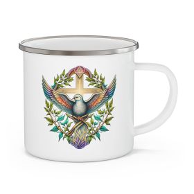 Enamel Camping Mug, Multicolor Dove