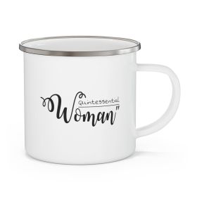 Enamel Camping Mug, Quintessential Woman - Black