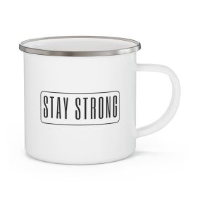 Enamel Camping Mug, Stay Strong - Black