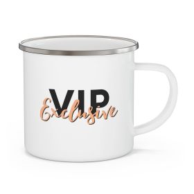 Enamel Camping Mug, Vip Exclusive Black/Beige