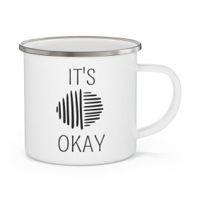 Enamel Camping Mug, Its Okay Black Line Art