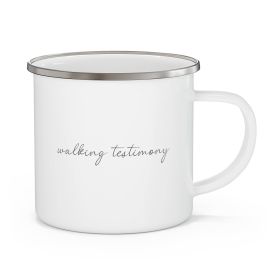 Enamel Camping Mug, Walking Testimony