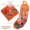 19Pcs Camping Utensil Kit Portable Picnic Cookware Outdoor Kitchen Equipment Campfire Barbecue Gear with Storage Bag