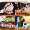 19Pcs Camping Utensil Kit Portable Picnic Cookware Outdoor Kitchen Equipment Campfire Barbecue Gear with Storage Bag