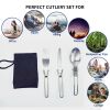 3pcs Foldable Ultralight Fork Spoon Knife Stainless Steel Flatware