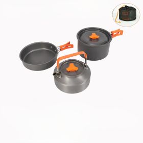 Small Outdoor Camping Cooker; Boiling Kettle Frying Pan & Stock Pot; Portable Travel Equipment; Sports & Outdoor Supplies (model: Set Of Pots For 2-4 People)