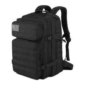 Tactical 45L Backpack | 3 Day Pack | Molle Bag Rucksack | Range Bag (Color: Black)