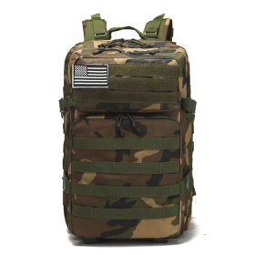 Tactical 45L Backpack | 3 Day Pack | Molle Bag Rucksack | Range Bag (Color: Camo)