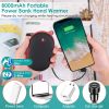 8000mAh 2 In 1 Electric Hand Warmer Rechargeable Hand Heater Portable Pocket Warmer with Power Bank 3 Heating Levels Digital Display Double-sided Heat